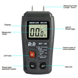 Digital Timber Moisture Meter Damp Humidity Tester LCD Wood Detector Analyzer