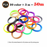 3D Pen printer Printing PLA Filament 1.75mm 5M x10 Colors