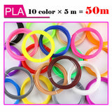 3D Pen printer Printing PLA Filament 1.75mm 5M x10 Colors