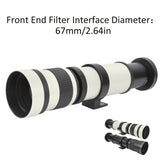 420‑800mm F8.3 Telephoto Zoom Lens Telescope for Canon EF-S Mount Camera+T2Mount