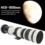420‑800mm F8.3 Telephoto Zoom Lens Telescope for Canon EF-S Mount Camera+T2Mount