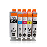 Canon Compatible Ink Cartridges PGI-7 PGI-9 Set BK+PBK+C+M+Y