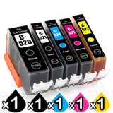 Canon Compatible Ink Cartridges PGI-520 CLI-521 Set 2BK+C+M+Y