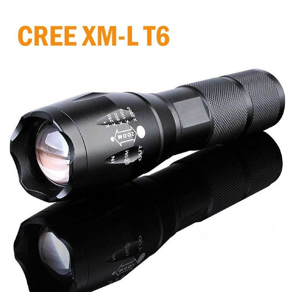 Cree XML T6 LED Zoomable Flashlight Torch Light + Battery – LQTech