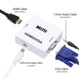 HDMI to VGA Converter With Audio 1080P Adapter Connector Black