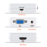 HDMI to VGA Converter With Audio 1080P Adapter Connector Black