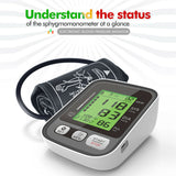 Digital Sphygmomanometer Upper Arm Blood Pressure Monitor Heart Beat Meter