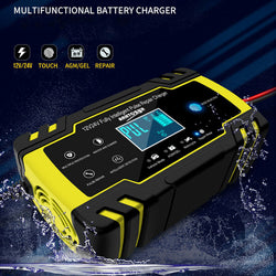 Car Battery Charger 12/24V 8A Touch Screen Pulse Repair LCD Battery Charger