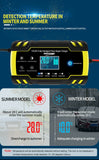 Car Battery Charger 12/24V 8A Touch Screen Pulse Repair LCD Battery Charger