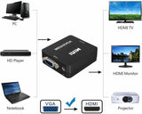 Full HD Video Audio VGA to HDMI Converter Adapter for PC Laptop TV etc
