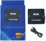 Full HD Video Audio VGA to HDMI Converter Adapter for PC Laptop TV etc