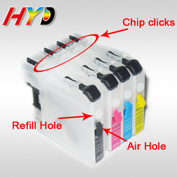 Refillable ink cartridges 4 brother lc133 lc137 lqtech
