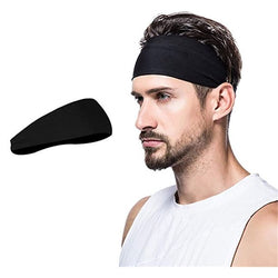 Unisex Women Men Stretch Headband Sport Sweat Sweatband Yoga Gym Black