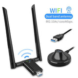 1200Mbps Long Range Dual Band 2.4/5.8G 5GHz Wireless USB3.0 WiFi Adapter Antenna