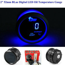 2" 52mm BLue Digital LED Oil Temperature Gauge With Sensor Celsius