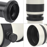 420‑800mm F8.3 Telephoto Zoom Lens Telescope for Canon EF-S Mount Camera+T2Mount