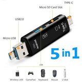 5 in 1 USB 3.0 Type C / USB / Micro USB SD TF Memory Card Reader OTG Adapter