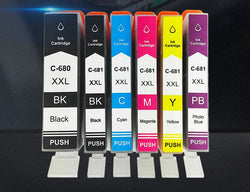 Canon Compatible Ink Cartridges PGI-680XXL CLI-681XXL Set 6x Colors