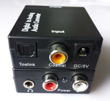 Digital Optical Toslink to Analog Audio Converter with 3.5mm Audio Jack + Cable