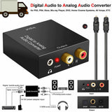 Digital Optical Toslink to Analog Audio Converter with 3.5mm Audio Jack + Cable