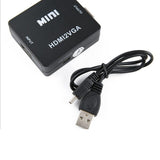 HDMI to VGA Converter With Audio 1080P Adapter Connector Black