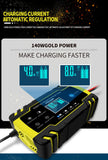 Car Battery Charger 12/24V 8A Touch Screen Pulse Repair LCD Battery Charger