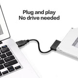 USB 2.0 to Slimline SATA 7+6 13pin Laptop CD DVD Rom Optical Drive Adapter Cable