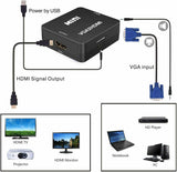 Full HD Video Audio VGA to HDMI Converter Adapter for PC Laptop TV etc