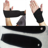 Sports Wrist Band Brace Wrap Adjustable Support Gym Strap Carpal Black Bandage